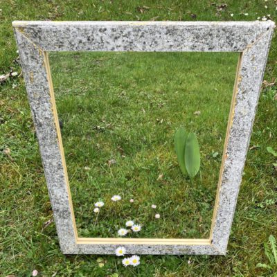 Spiegel in Massivholzrahmen A3 aus ca. 50 Jahre alter Gartenbank (upcycling) Spiegel